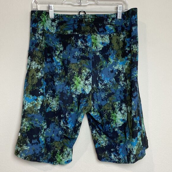 Lululemon El Current Board Green Blue Swim Trunks Board Shorts Size 34 unlined - Picture 3 of 10